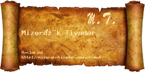 Mizerák Tivadar névjegykártya